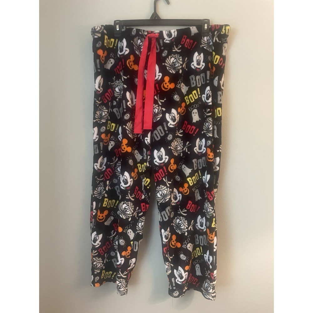 Disney Mickey‎ Mouse Soft Plush Women's Fleece Pajama Pants Halloween Ghost 3XL